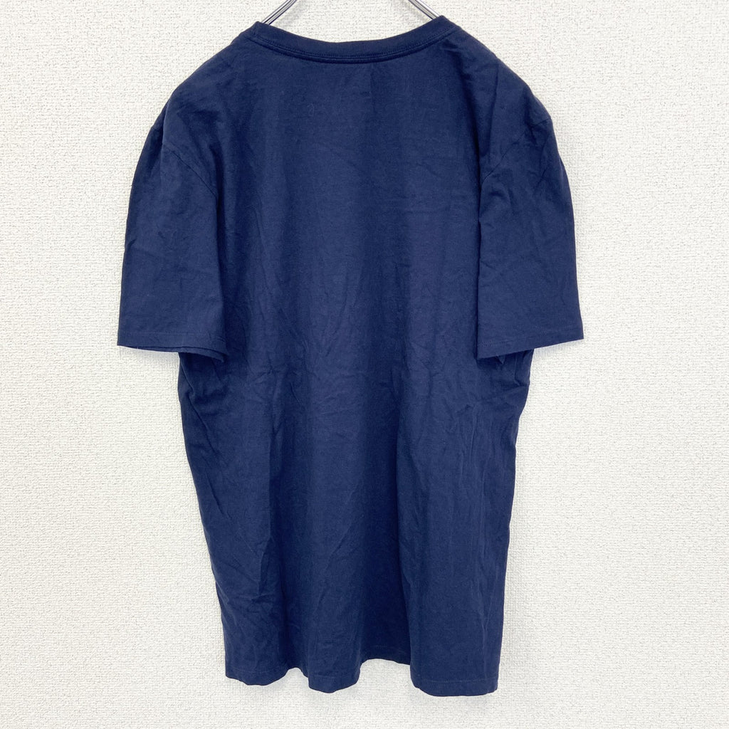 NIKE　ナイキ　半袖プリントTシャツ　バスケットボール　スウッシュマーク　ネイビー　紺　クルーネック　Mサイズ　古着