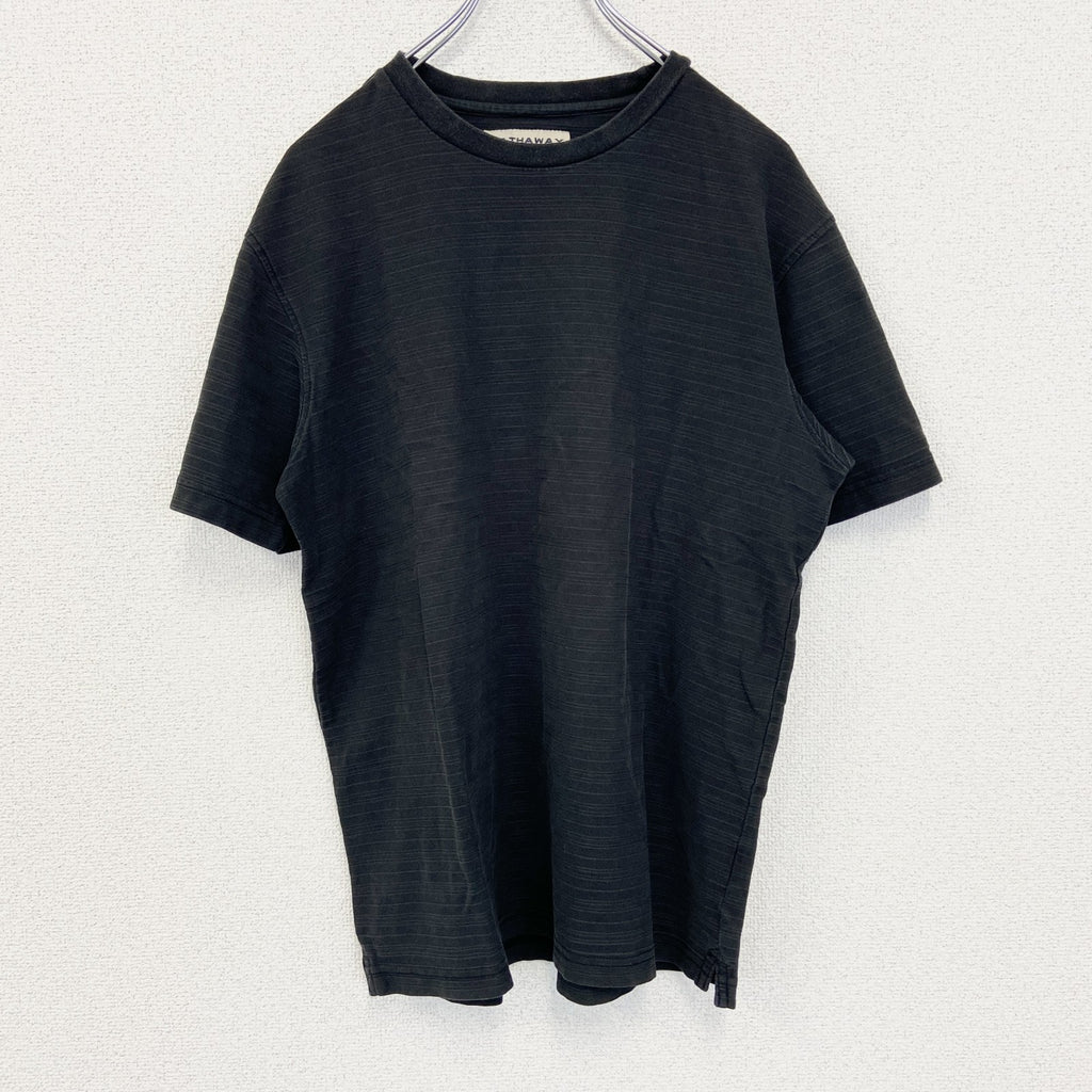 HATHAWAY ハサウェイ 　半袖シンプルTシャツ　ノームコア　無地　黒　ブラック　スポーツウェア　クルーネック　Sサイズ　古着