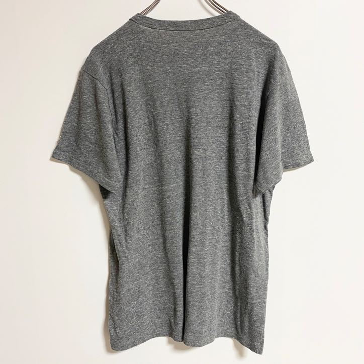 LEAGUE　半袖カレッジプリントTシャツ　クルーネック　メーンマリタイムアカデミー　グレー　灰色　春夏服　Lサイズ　古着