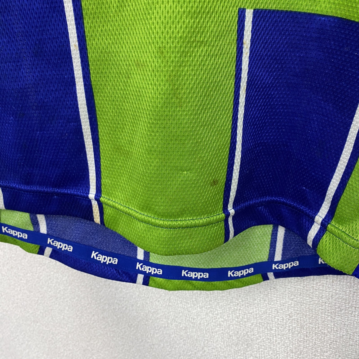 Kappa　カッパ　湘南ベルマーレ　Jリーグ　半袖Tシャツ　ユニフォーム　ゲームシャツ　黄緑　ライトグリーン　青　ブルー　SSサイズ　古着