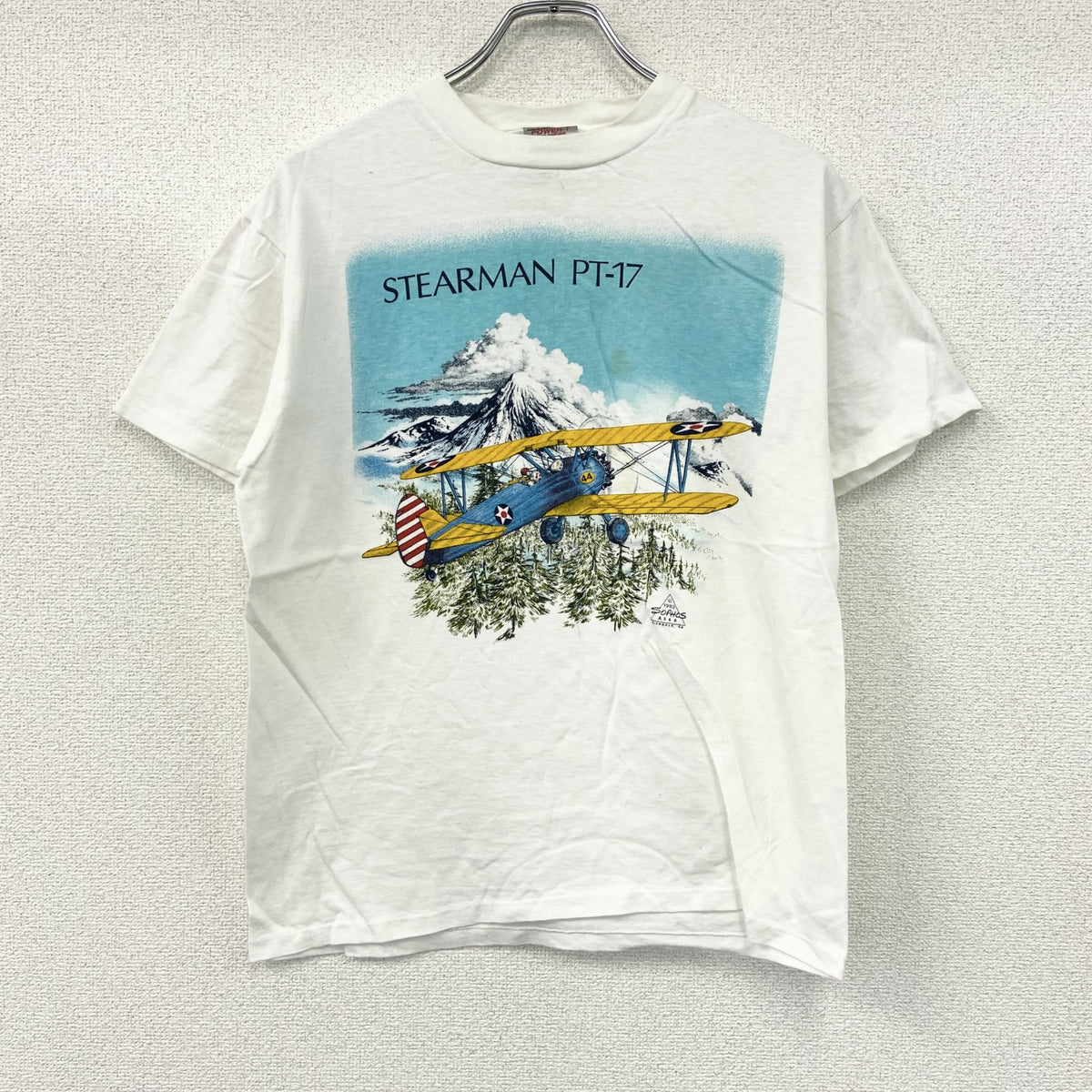 ONEITA　オニータ　半袖プリントTシャツ　シングルステッチ　ヴィンテージ　白　ホワイト　古着
