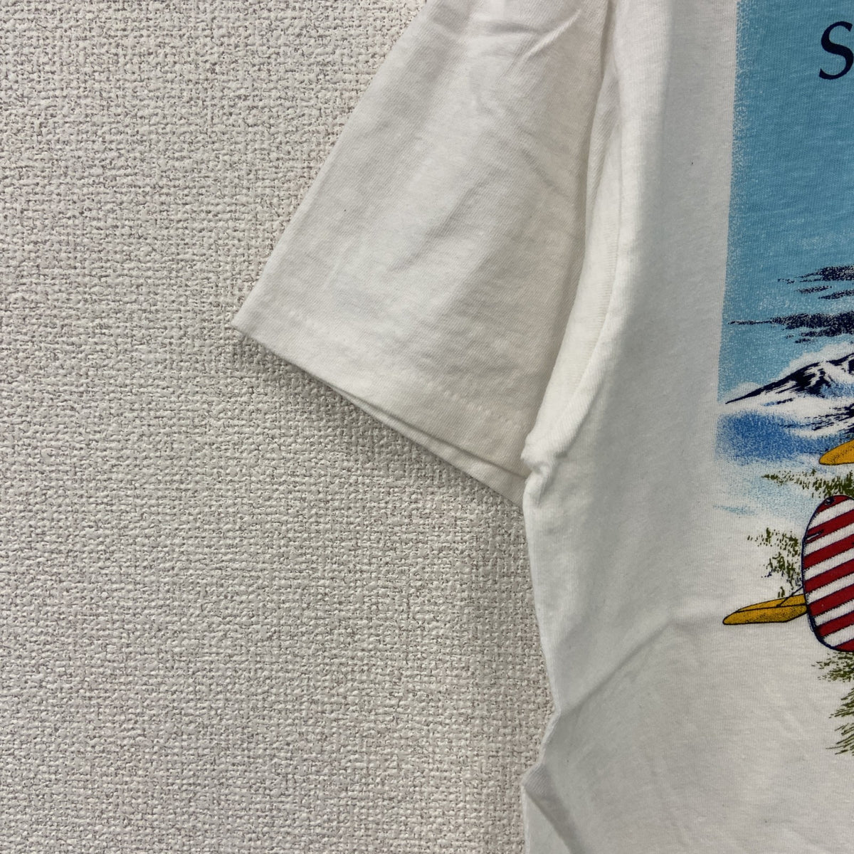 ONEITA　オニータ　半袖プリントTシャツ　シングルステッチ　ヴィンテージ　白　ホワイト　古着
