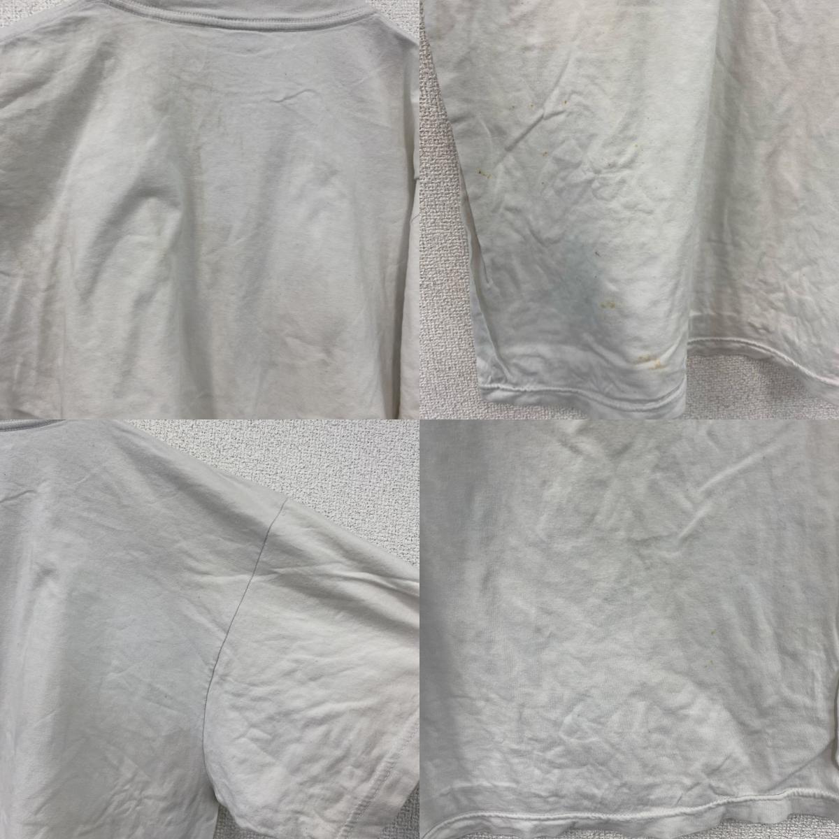 90s～　AIRAK　アイラック　半袖プリントTシャツ　かかし　ヴィンテージ　白　ホワイト　Lサイズ　古着