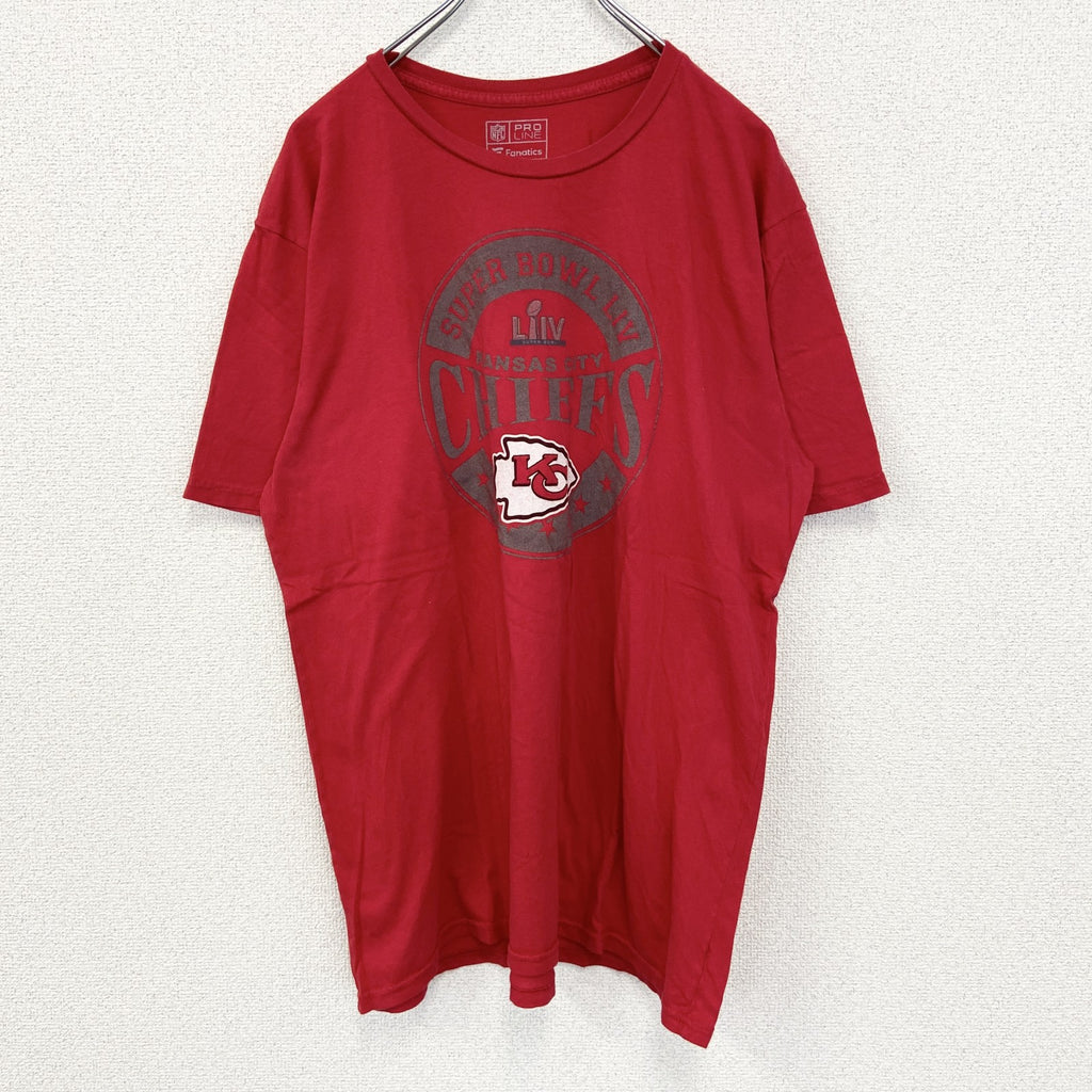 PRO LINE　半袖プリントビッグTシャツ　NFL　カンザスシティ チーフス　アメフト　KC　赤　レッド　XLサイズ　古着