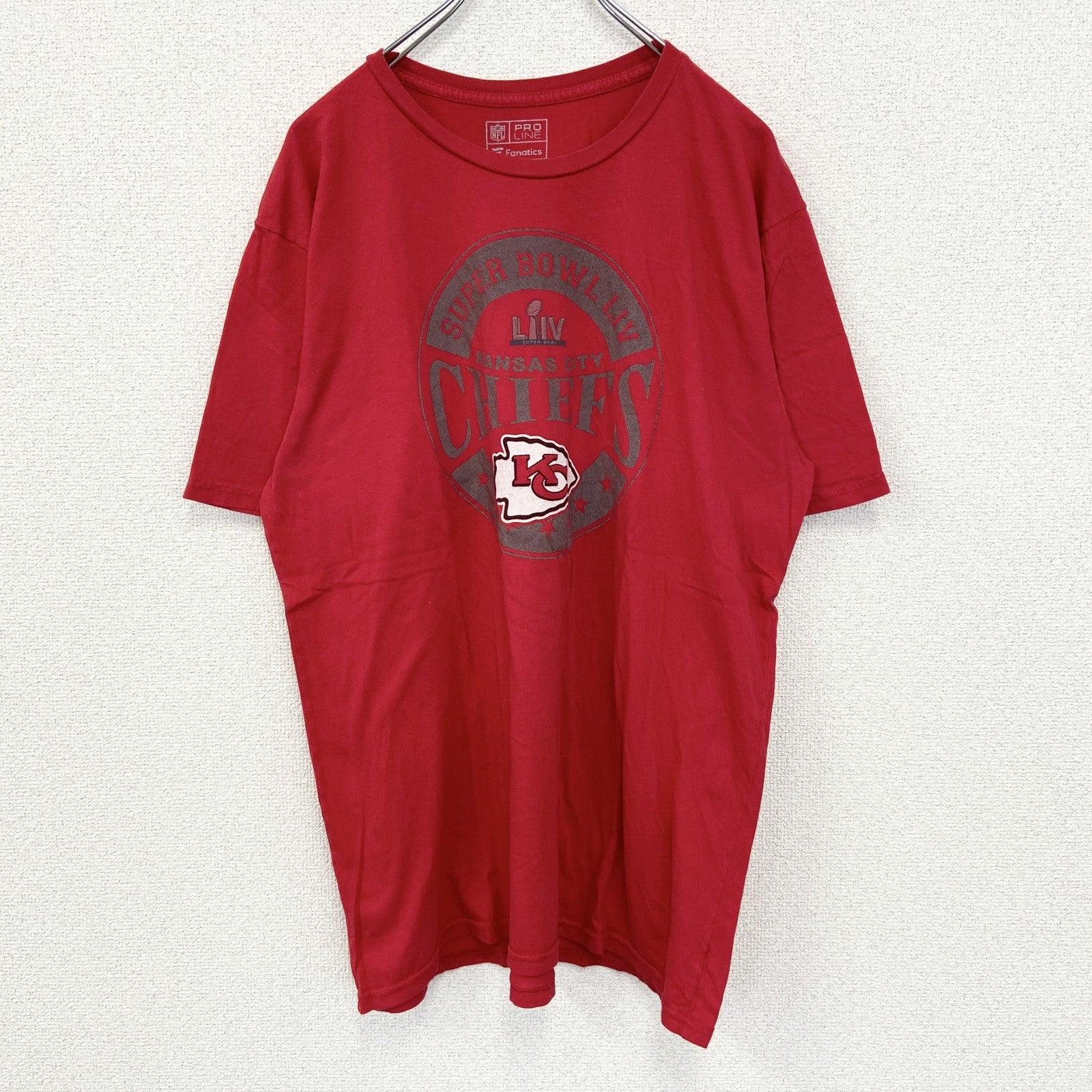 PRO LINE　半袖プリントビッグTシャツ　NFL　カンザスシティ チーフス　アメフト　KC　赤　レッド　XLサイズ　古着