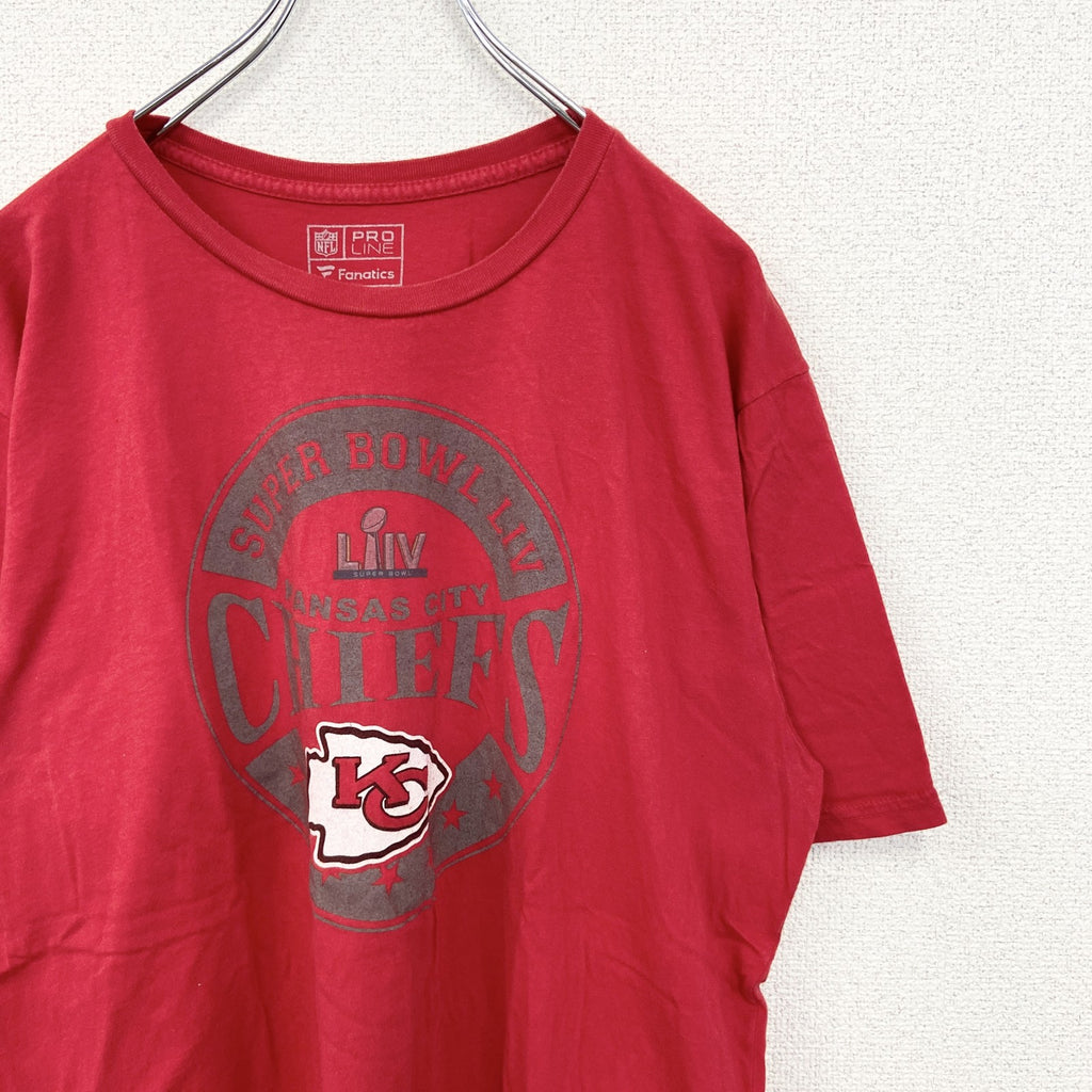 PRO LINE　半袖プリントビッグTシャツ　NFL　カンザスシティ チーフス　アメフト　KC　赤　レッド　XLサイズ　古着