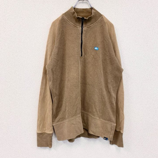 00s　NIKE　ナイキ　ハーフジップトラックジャケット / ジャージ　ヴィンテージ　茶色　ブラウン　Mサイズ