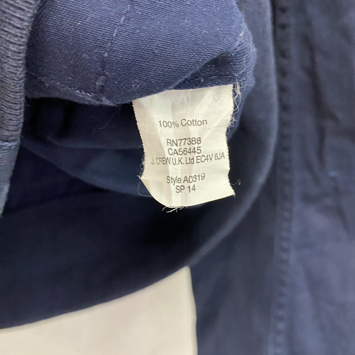 J.CREW　ジェイクルー　コットンブルゾン/ボンバージャケット　紺　ネイビー　Sサイズ メンズ 古着