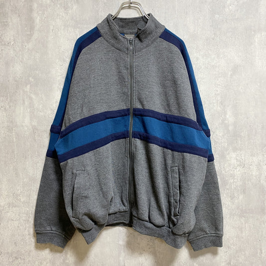 古着 used　DAVID TAYLOR デヴィッドテイラー　長袖フルジップスウェット　トレーナー　ブルゾン　グレー　XLサイズ