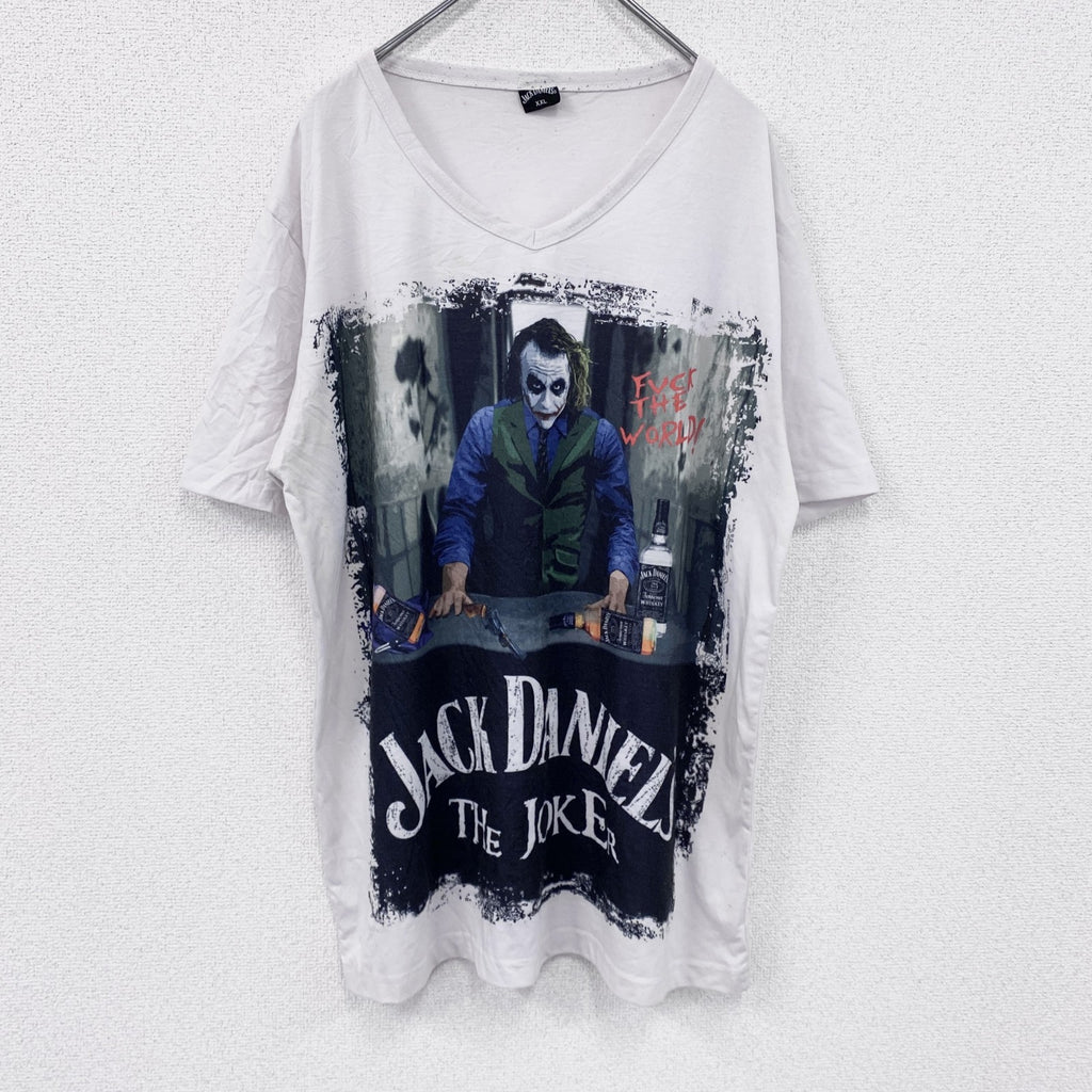 JACK DANIELS　JOKER　ジョーカー　半袖プリントTシャツ　白　ホワイト　2XLサイズ　古着