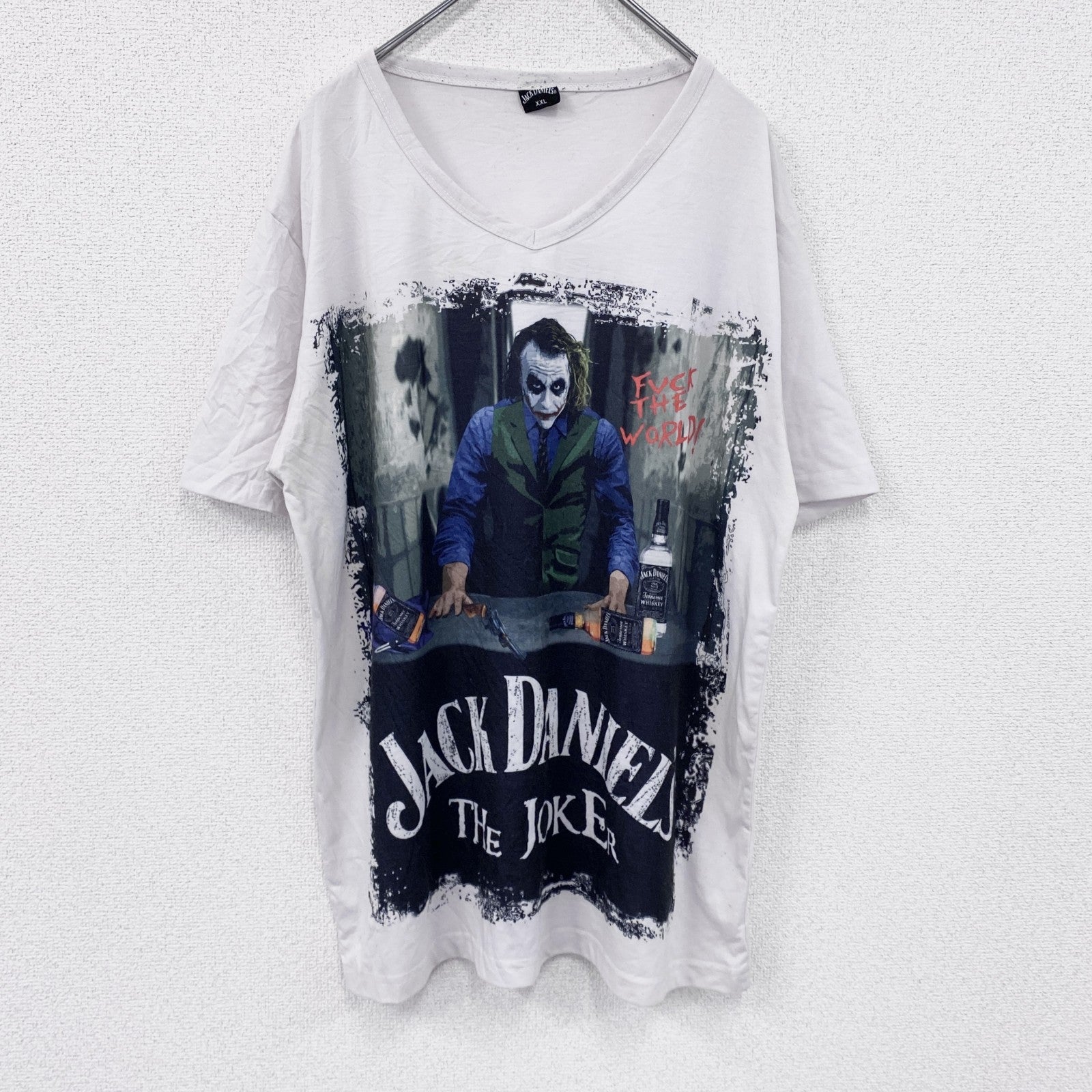 JACK DANIELS　JOKER　ジョーカー　半袖プリントTシャツ　白　ホワイト　2XLサイズ　古着