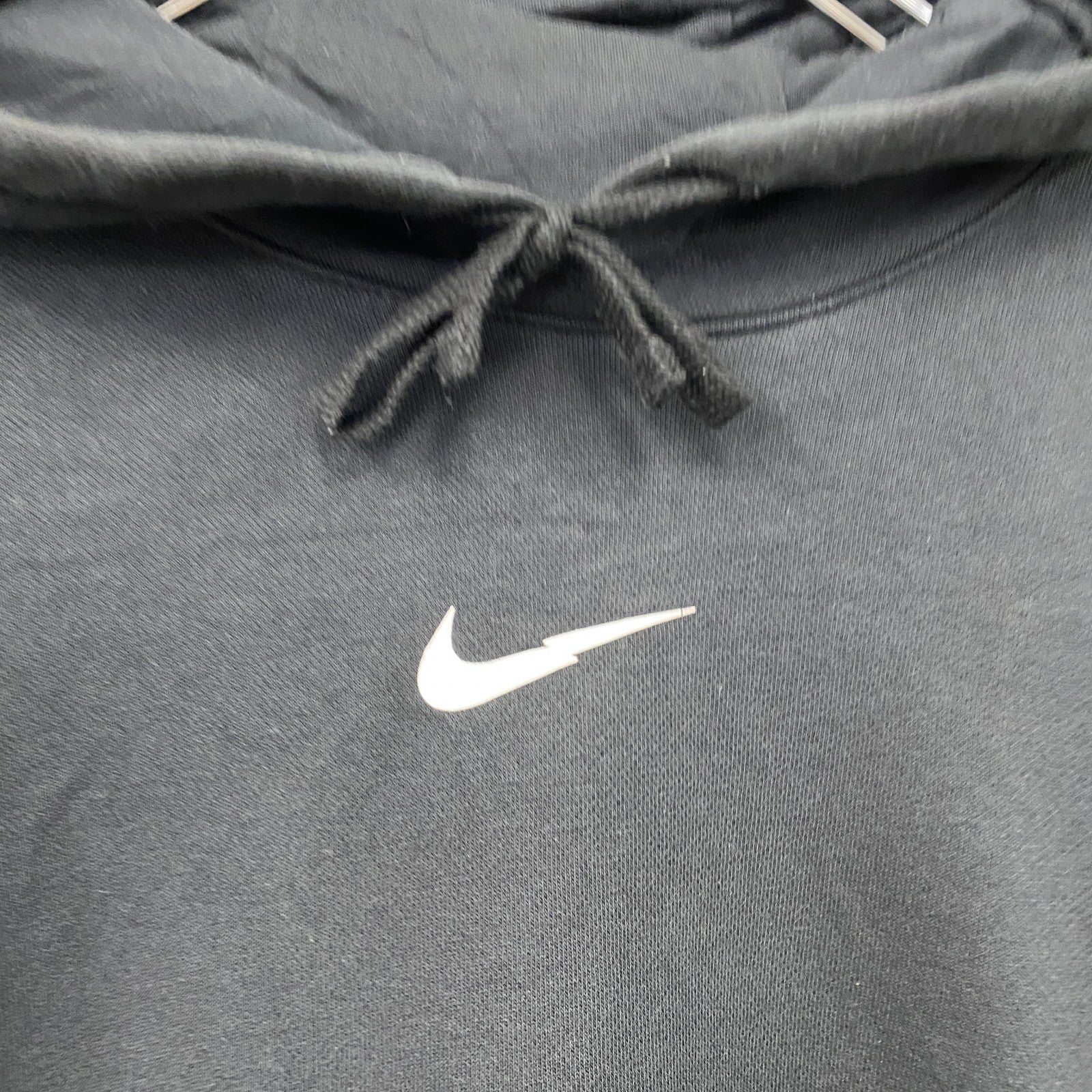 NIKE　ナイキ　スウェットパーカー/フーディー　スウッシュ　デカロゴ　黒　ブラック　Mサイズ　古着