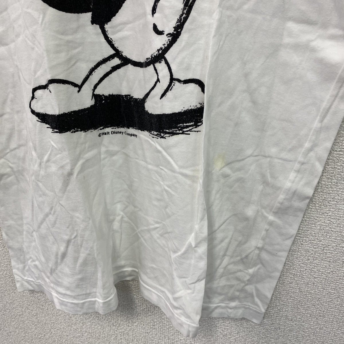 80s～90s　Disney　ディズニー　Mickey Family　ドナルドダック　半袖プリントTシャツ　シングルステッチ　ヴィンテージ　白　ホワイト　グレー　古着