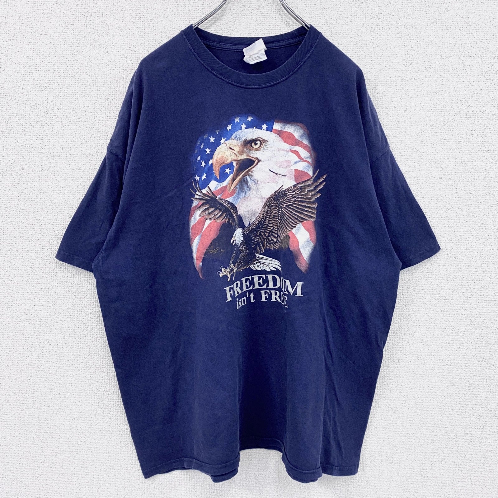 ～00s　Hanes　ヘインズ　半袖プリントTシャツ　ヴィンテージ　紺　ネイビー　2XLサイズ　古着