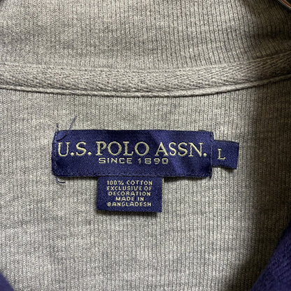 古着 used　U.S.POLO ASSN. ユーエスポロアッスン　長袖ハーフジップスウェット　トレーナー　ネイビー　Lサイズ