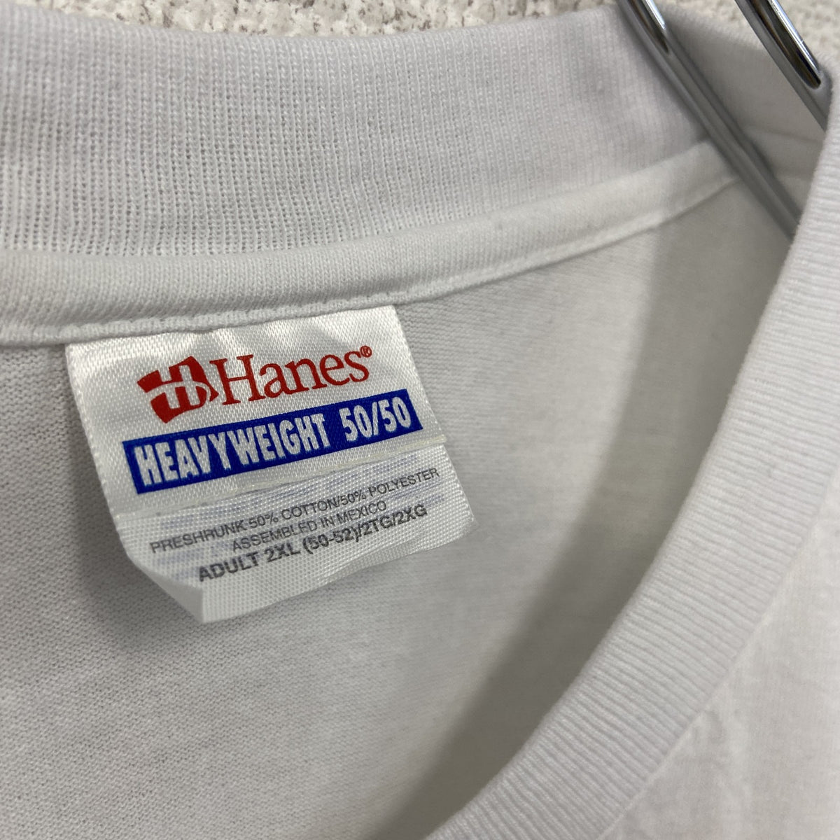 Hanes　ヘインズ　半袖プリントTシャツ　シングルステッチ　ヴィンテージ　白　ホワイト　2XLサイズ カットソー メンズ コットン 古着