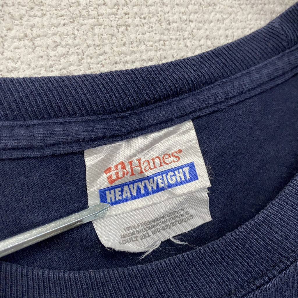 ～00s　Hanes　ヘインズ　半袖プリントTシャツ　ヴィンテージ　紺　ネイビー　2XLサイズ　古着