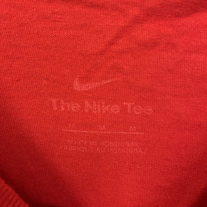 古着　used　NIKE　ナイキ　半袖ビッグGプリントTシャツ　スウッシュロゴ　クルーネック　シティーボーイ　赤　レッド　Mサイズ