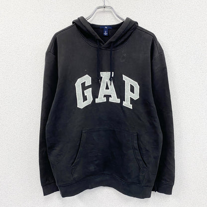 GAP　ギャップ　スウェットパーカー/フーディー　デカロゴ　フェード　黒　ブラック　Lサイズ