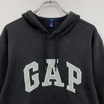 GAP　ギャップ　スウェットパーカー/フーディー　デカロゴ　フェード　黒　ブラック　Lサイズ