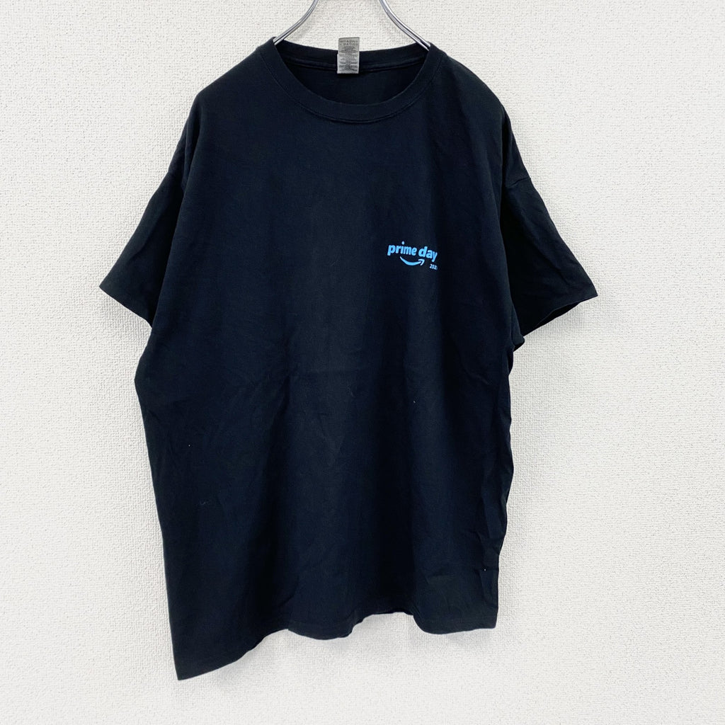 GILDAN　ギルダン　amazon　アマゾン　半袖プリントTシャツ　企業ロゴ　黒　ブラック　XLサイズ　古着