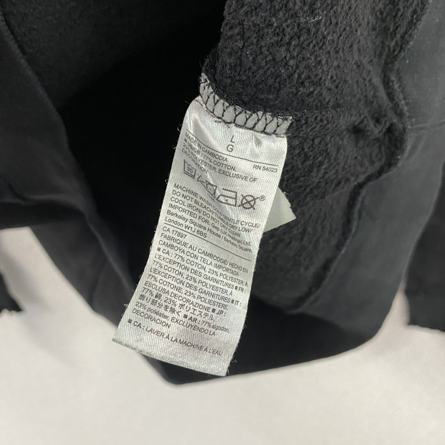 GAP　ギャップ　スウェットパーカー/フーディー　デカロゴ　フェード　黒　ブラック　Lサイズ