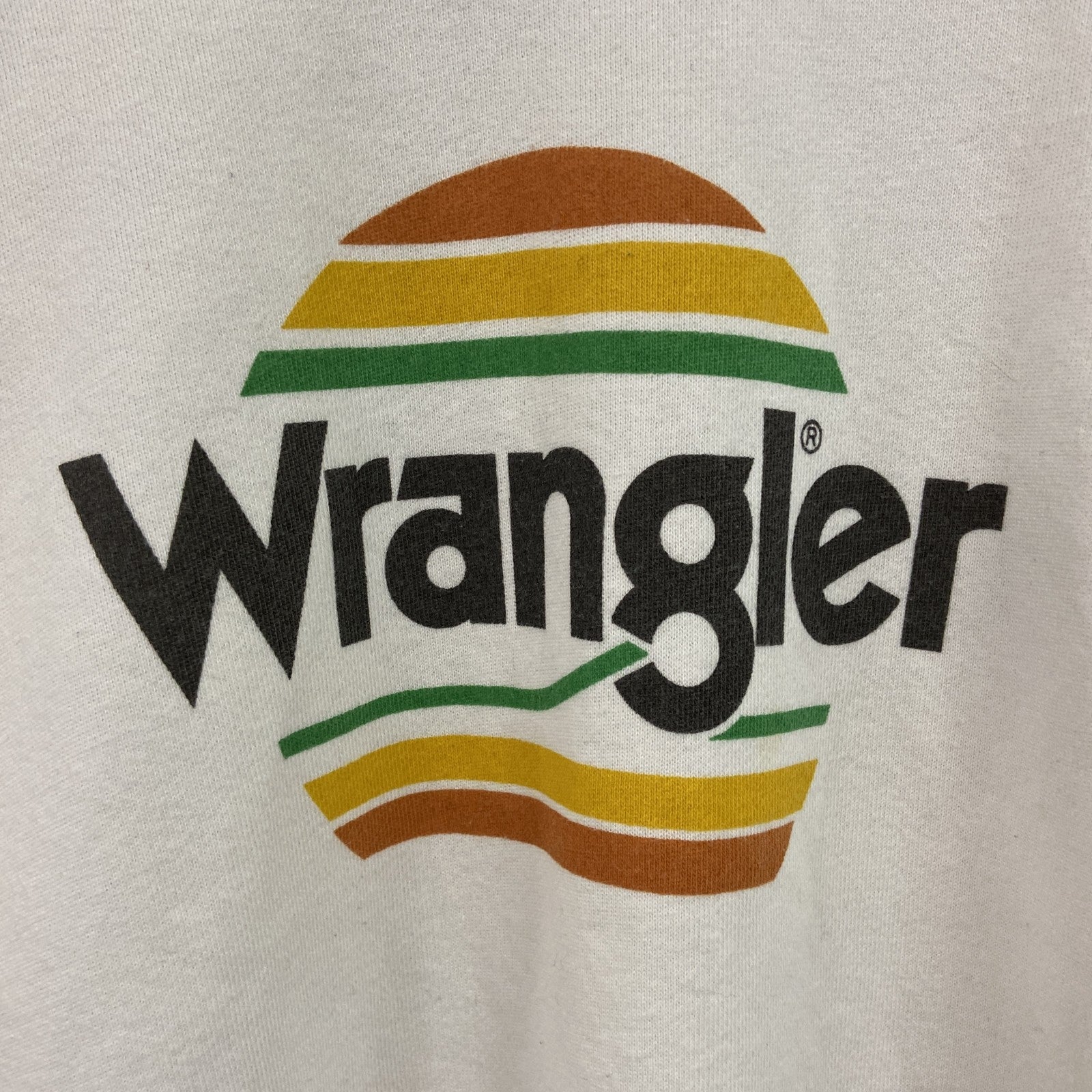 Wrangler　ラングラー　スウェット/トレーナー　ラグランスリーブ　デカロゴ　白　ホワイト　XLサイズ　古着