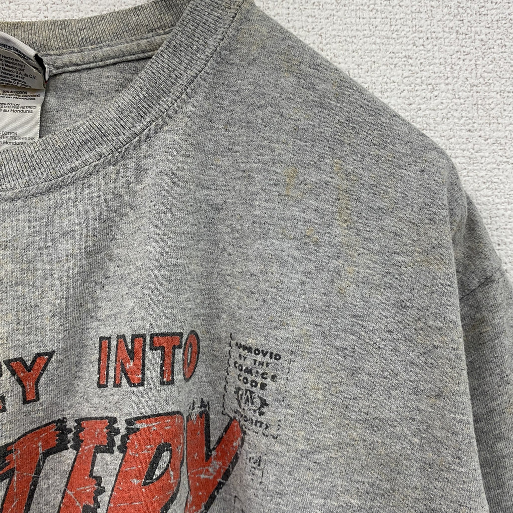 MARVEL COMICS　半袖プリントTシャツ　Journey into Mystery　DCコミックス　灰色　グレー　Mサイズ　古着