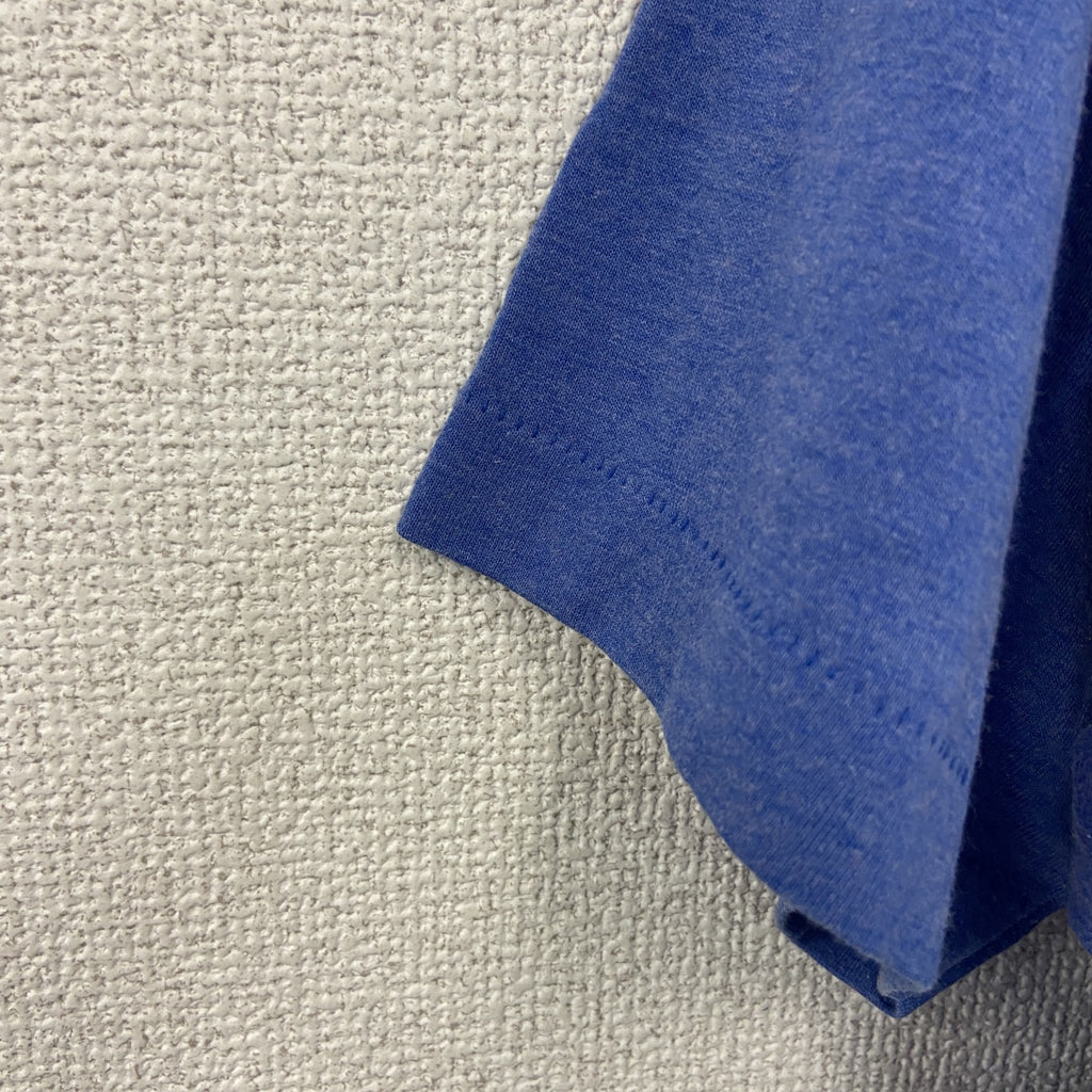 半袖プリントTシャツ　シングルステッチ　ヴィンテージ　青　ブルー カットソー メンズ コットン 古着