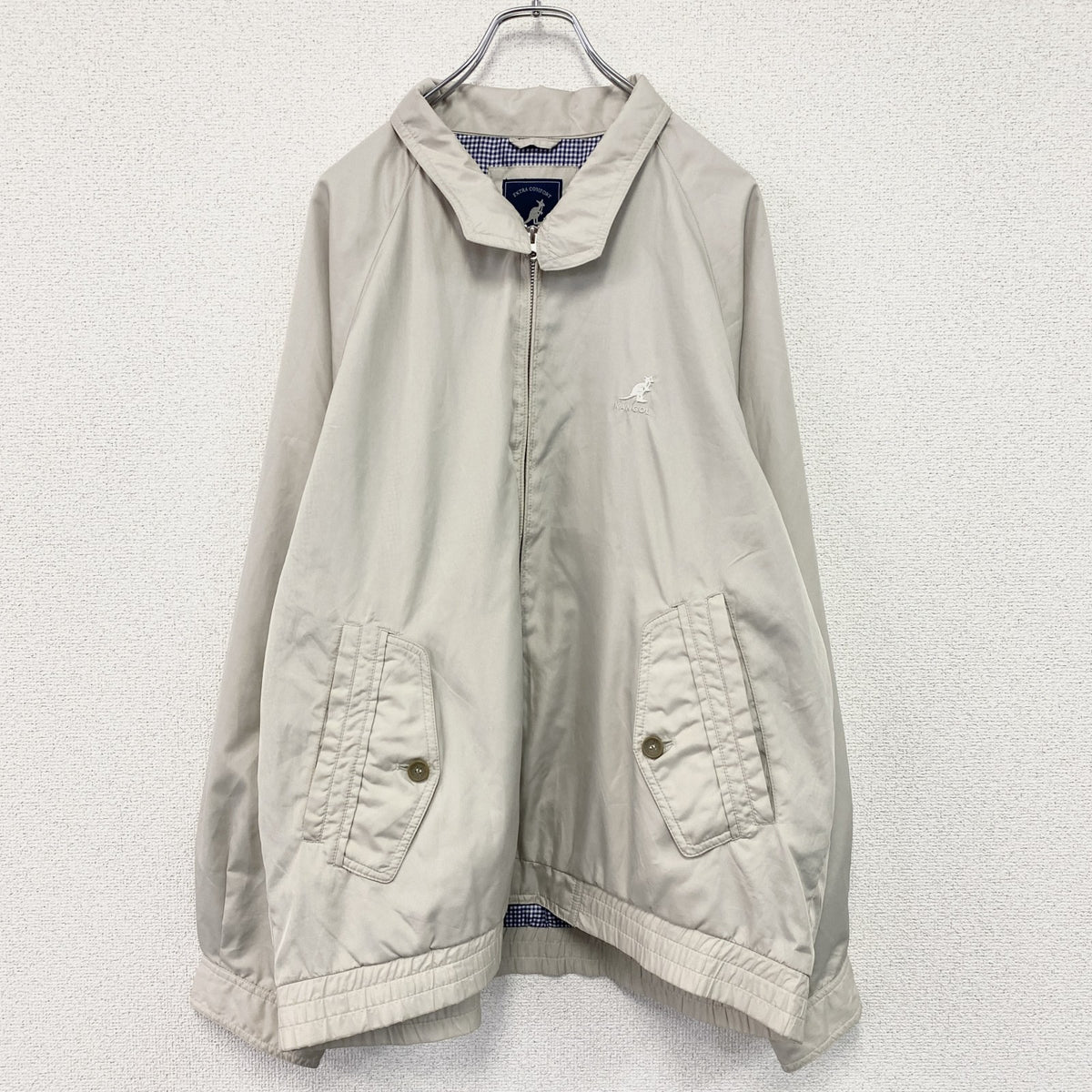 KANGOL　カンゴール　ハリントンジャケット/スイングトップ　ベージュ　3Lサイズ ブルゾン ライトアウター メンズ 古着