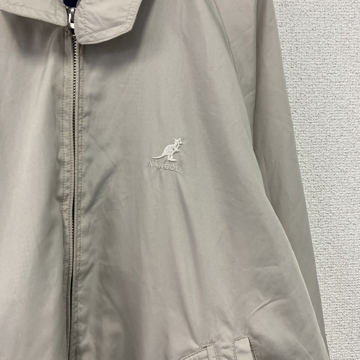 KANGOL　カンゴール　ハリントンジャケット/スイングトップ　ベージュ　3Lサイズ ブルゾン ライトアウター メンズ 古着
