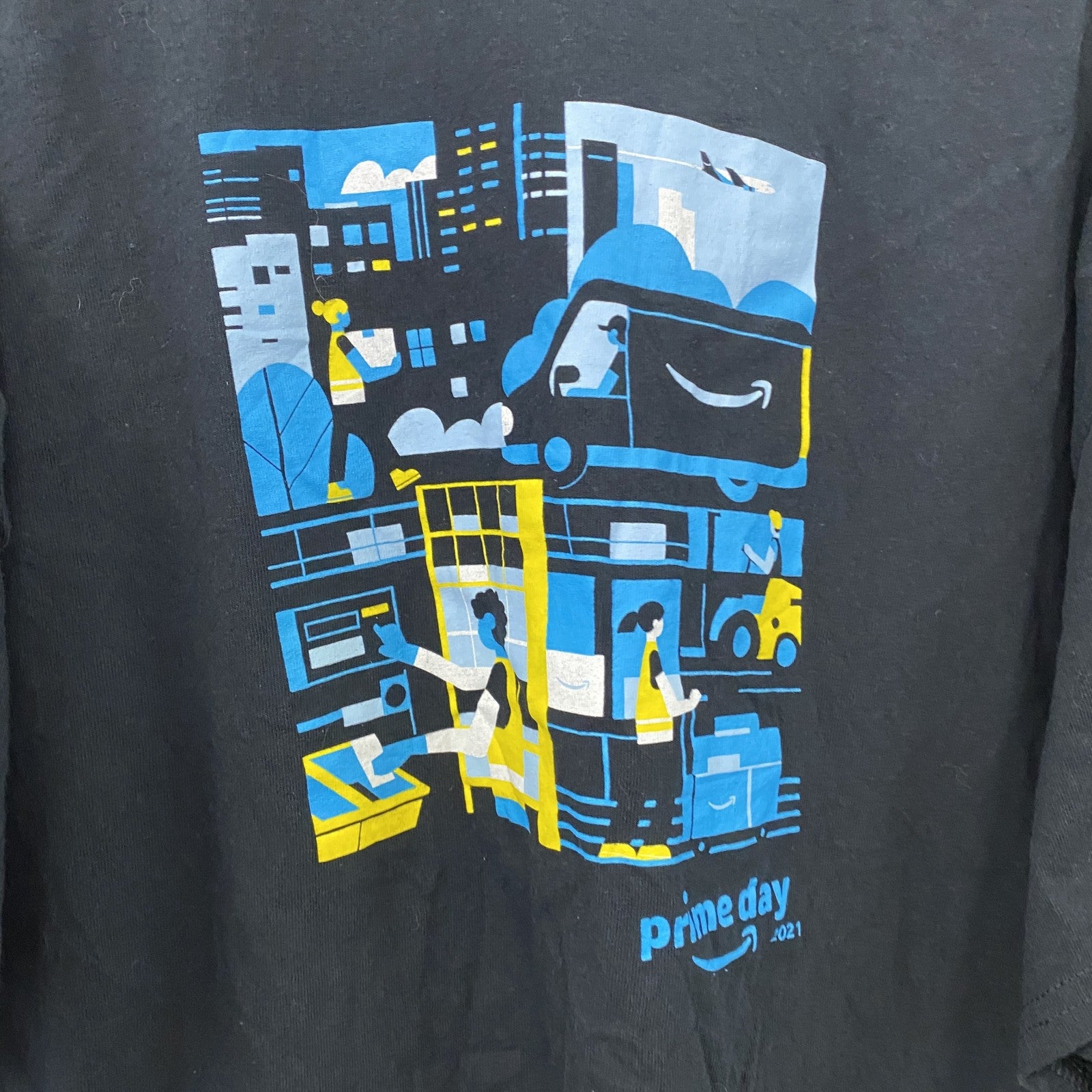 GILDAN　ギルダン　amazon　アマゾン　半袖プリントTシャツ　企業ロゴ　黒　ブラック　XLサイズ　古着