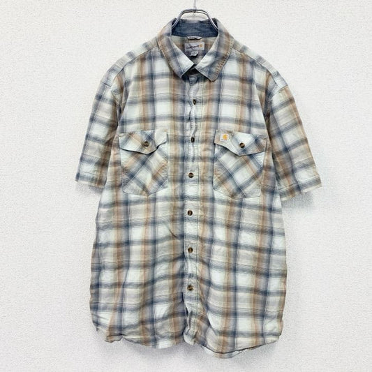 Carhartt　カーハート　半袖ラウンドシャツ　チェック柄　マルチカラー　XLサイズ