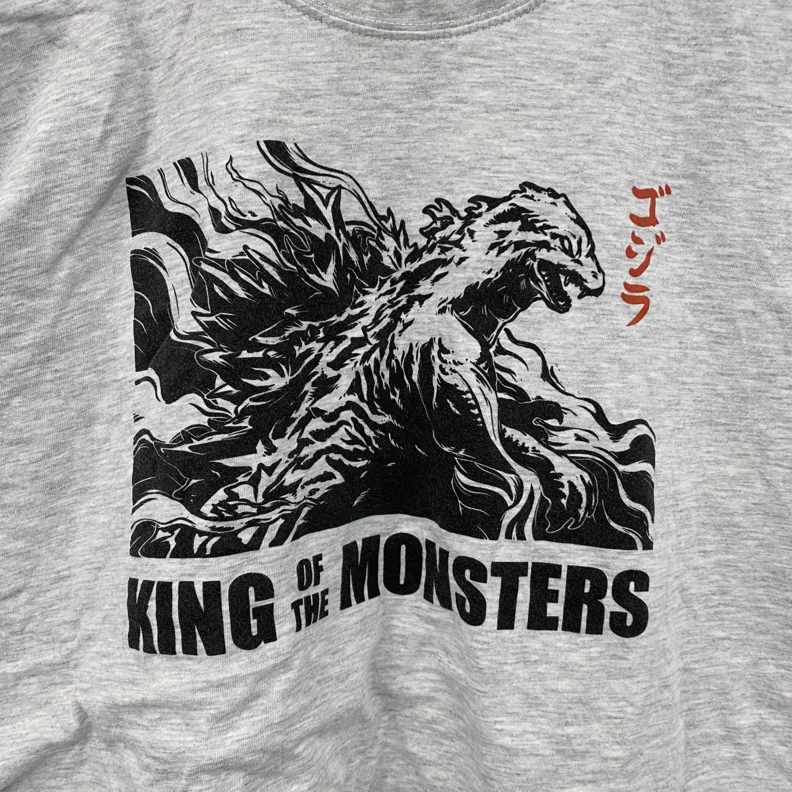 SOL’S　ゴジラ　半袖プリントTシャツ　灰色　グレー　XLサイズ　古着