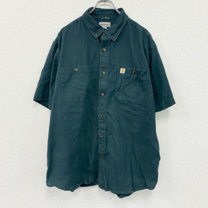 Carhartt　カーハート　半袖ボタンダウンシャツ　ワークシャツ　紺　ネイビー　XLサイズ