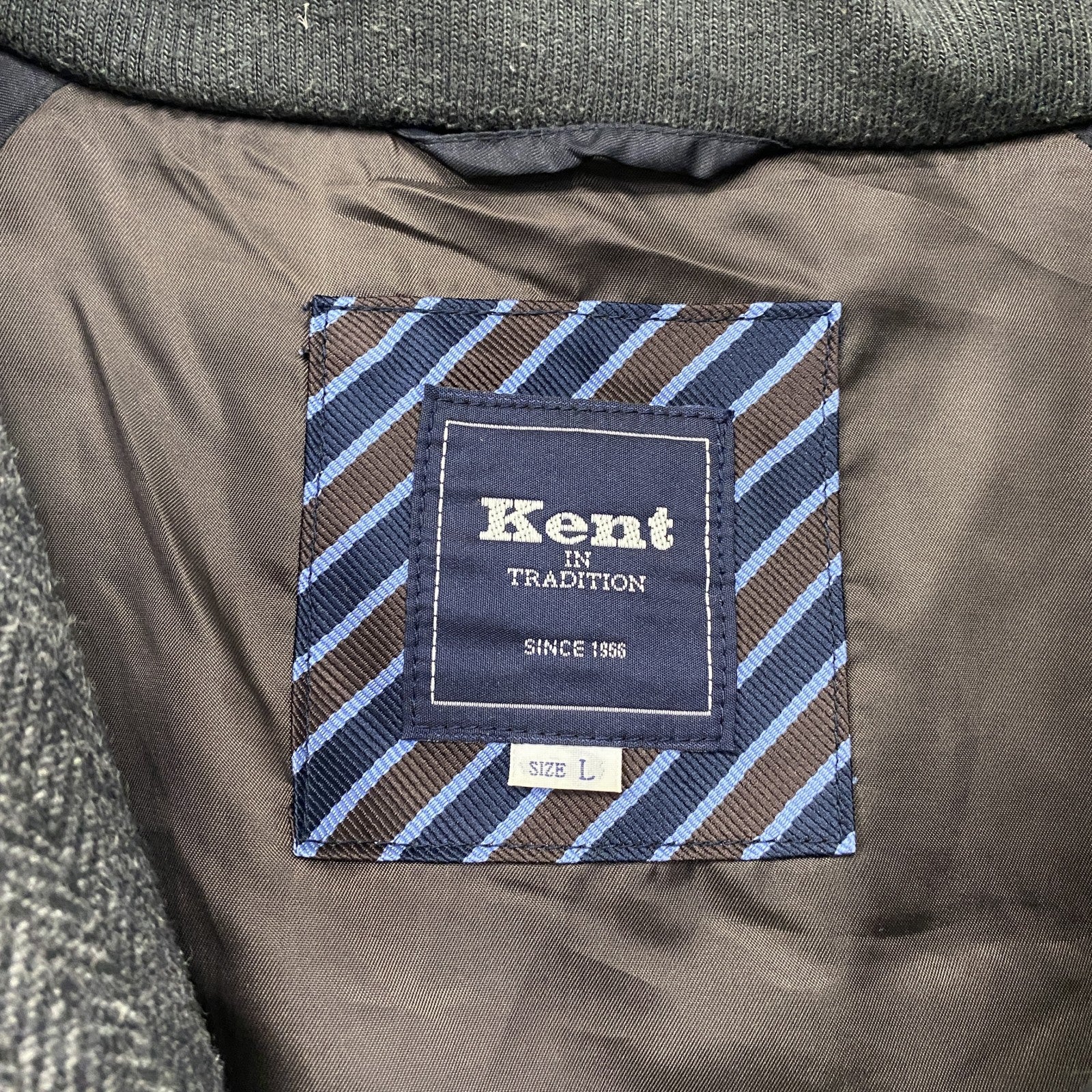 Kent IN TRADITION　ケントイントラディション　ブルゾン/スイングトップ　ヘリンボーン柄　グレー　灰色　Lサイズ　古着