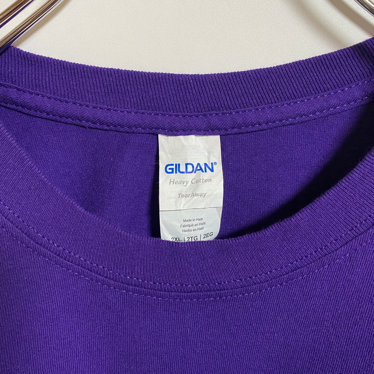 古着 used　GILDAN　ギルダン　半袖プリントTシャツ　クルーネック　紫　パープル　ビッグシルエット　2XLサイズ