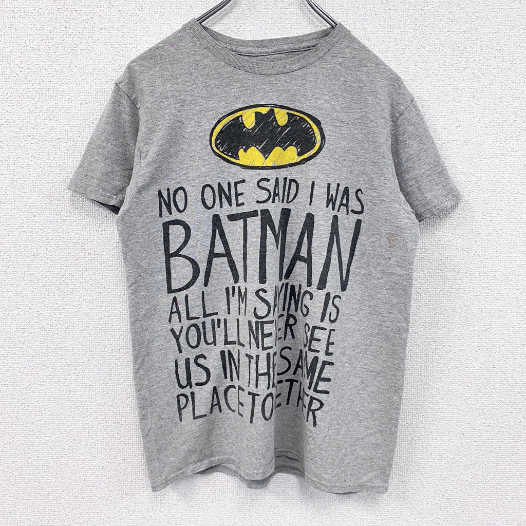 BATMAN　バットマン　半袖プリントTシャツ　ムービーT　灰色　グレー　古着