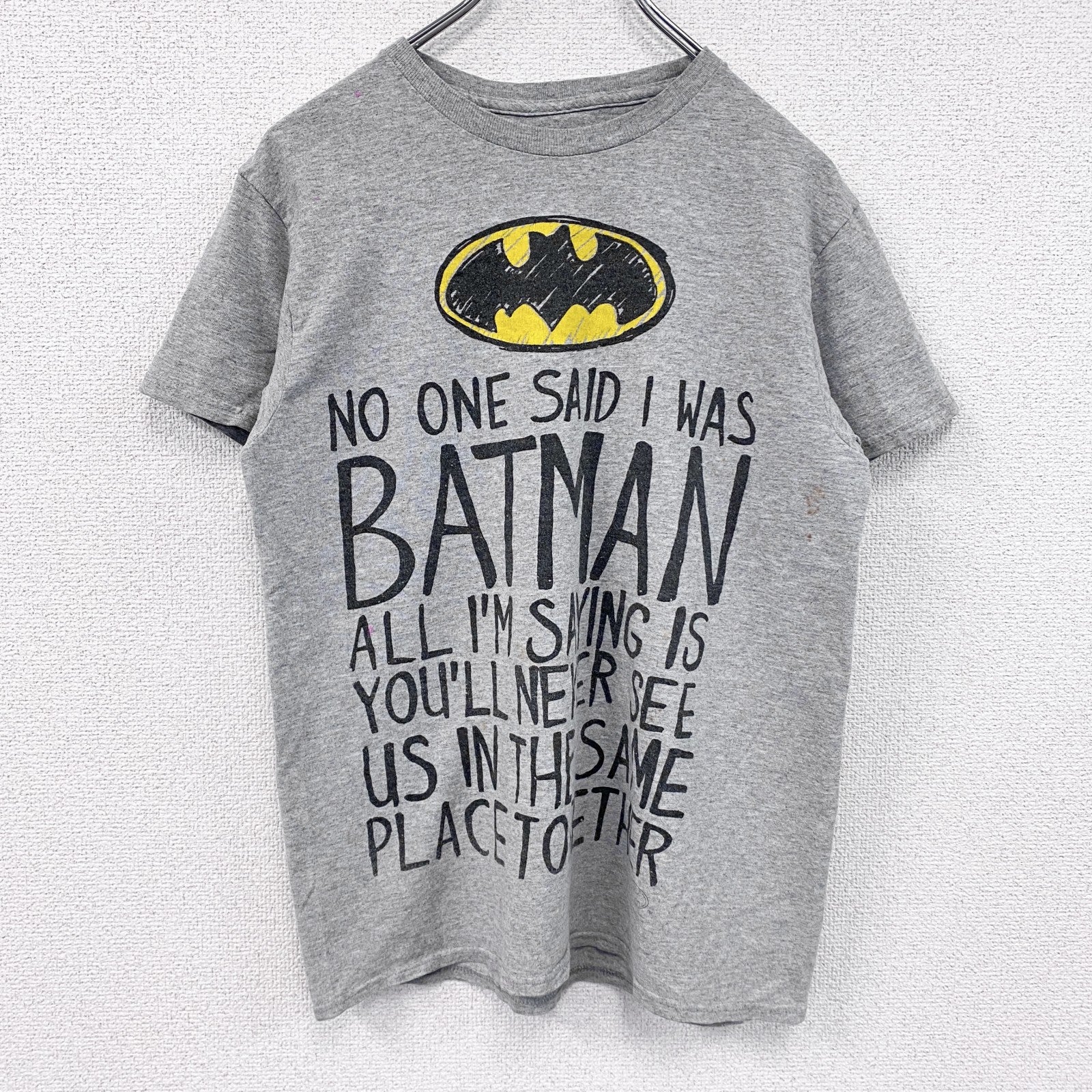 BATMAN　バットマン　半袖プリントTシャツ　ムービーT　灰色　グレー　古着