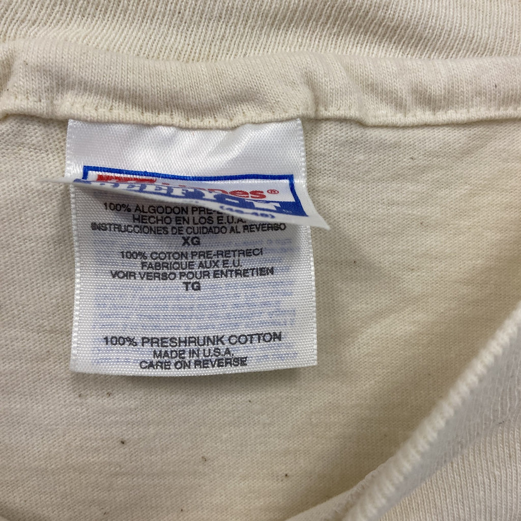 Hanes　ヘインズ　半袖プリントTシャツ　シングルステッチ　ヴィンテージ　ベージュ　XLサイズ　古着