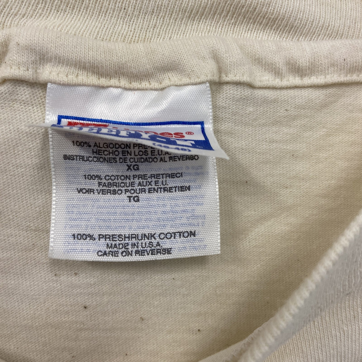Hanes　ヘインズ　半袖プリントTシャツ　シングルステッチ　ヴィンテージ　ベージュ　XLサイズ　古着