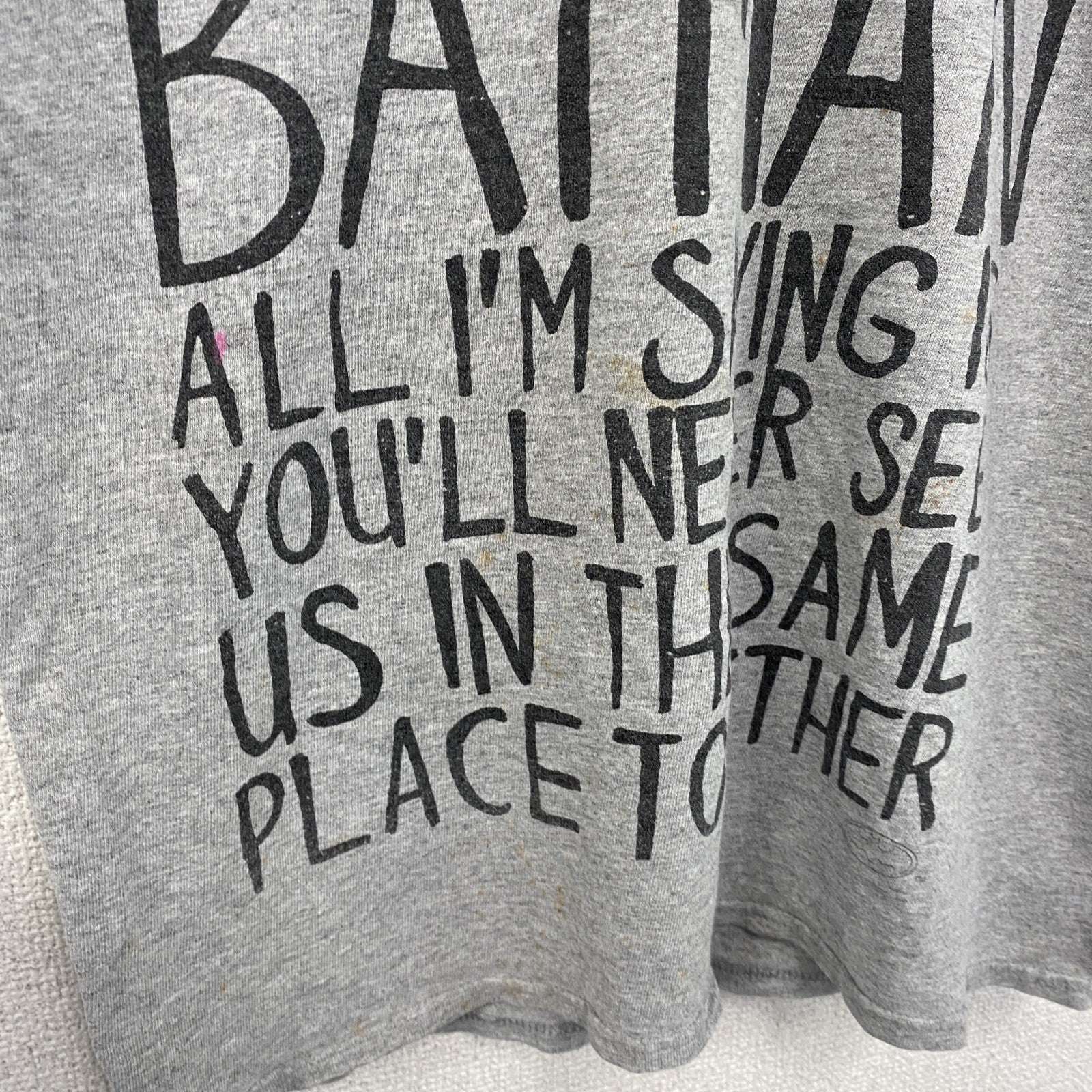 BATMAN　バットマン　半袖プリントTシャツ　ムービーT　灰色　グレー　古着
