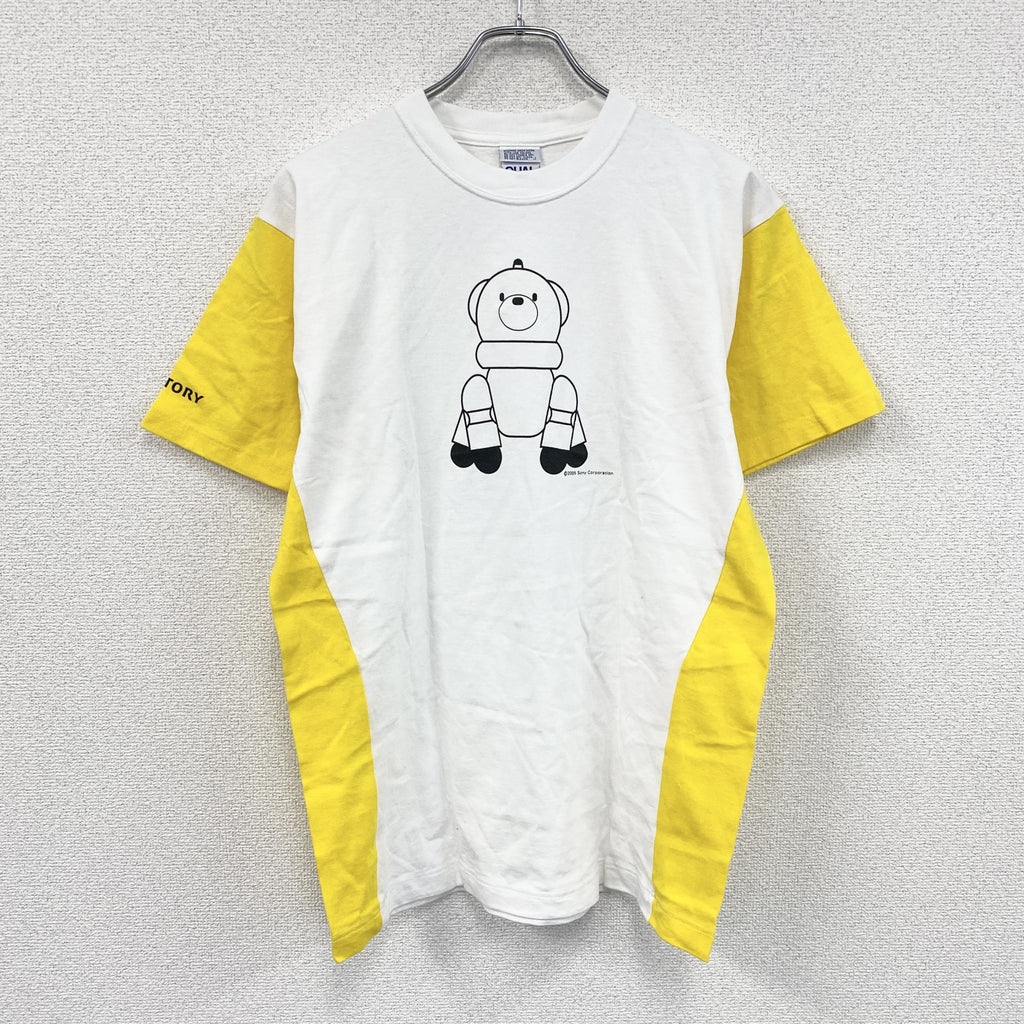 00s　QUALISMA　SONY　ソニー　SUNTORY　サントリー　半袖Tシャツ　ホワイト　イエロー　Lサイズ　　古着
