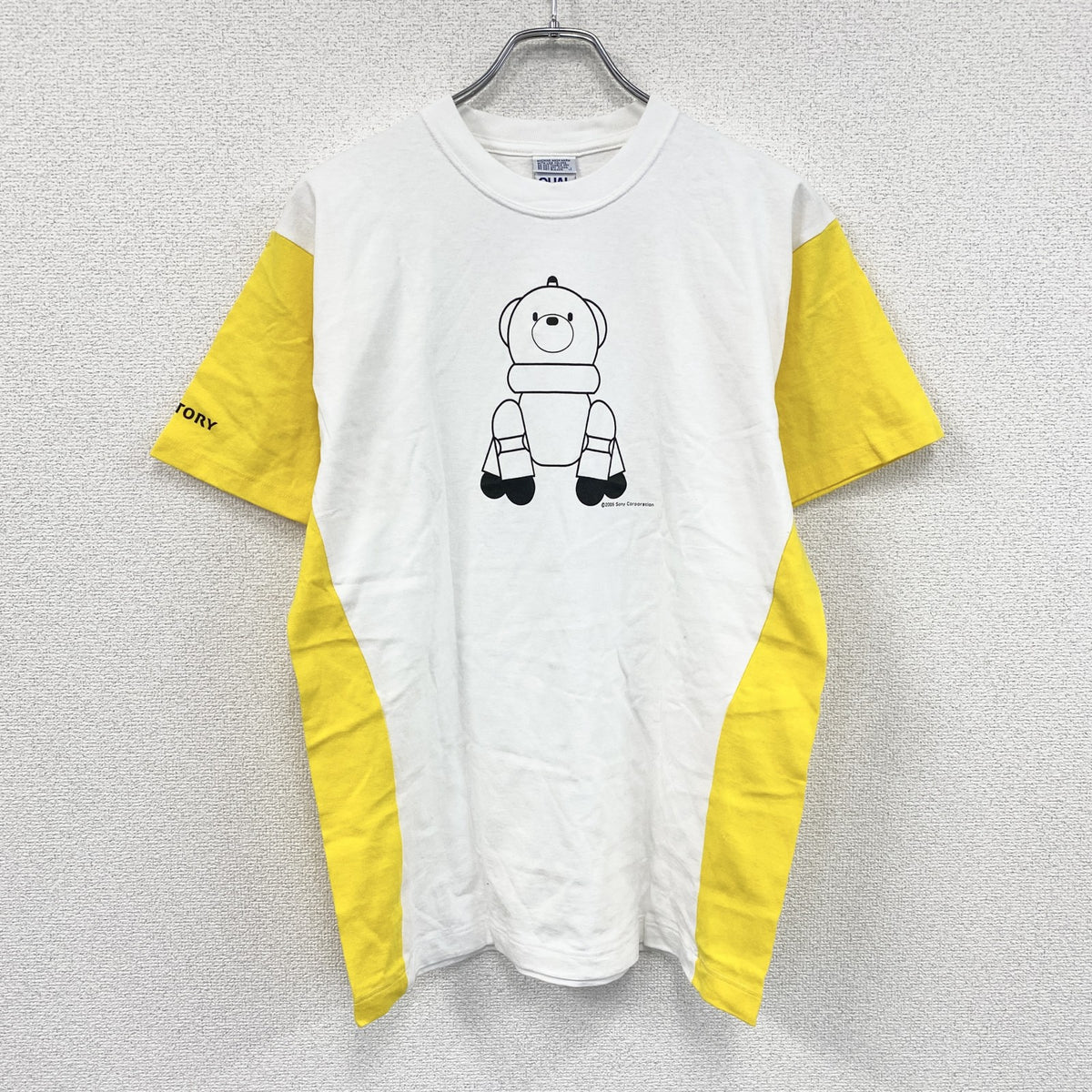 00s　QUALISMA　SONY　ソニー　SUNTORY　サントリー　半袖Tシャツ　ホワイト　イエロー　Lサイズ　　古着