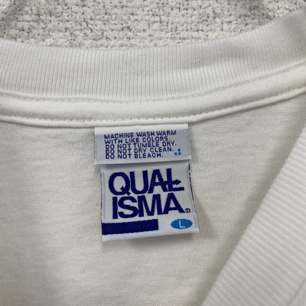 00s　QUALISMA　SONY　ソニー　SUNTORY　サントリー　半袖Tシャツ　ホワイト　イエロー　Lサイズ　　古着