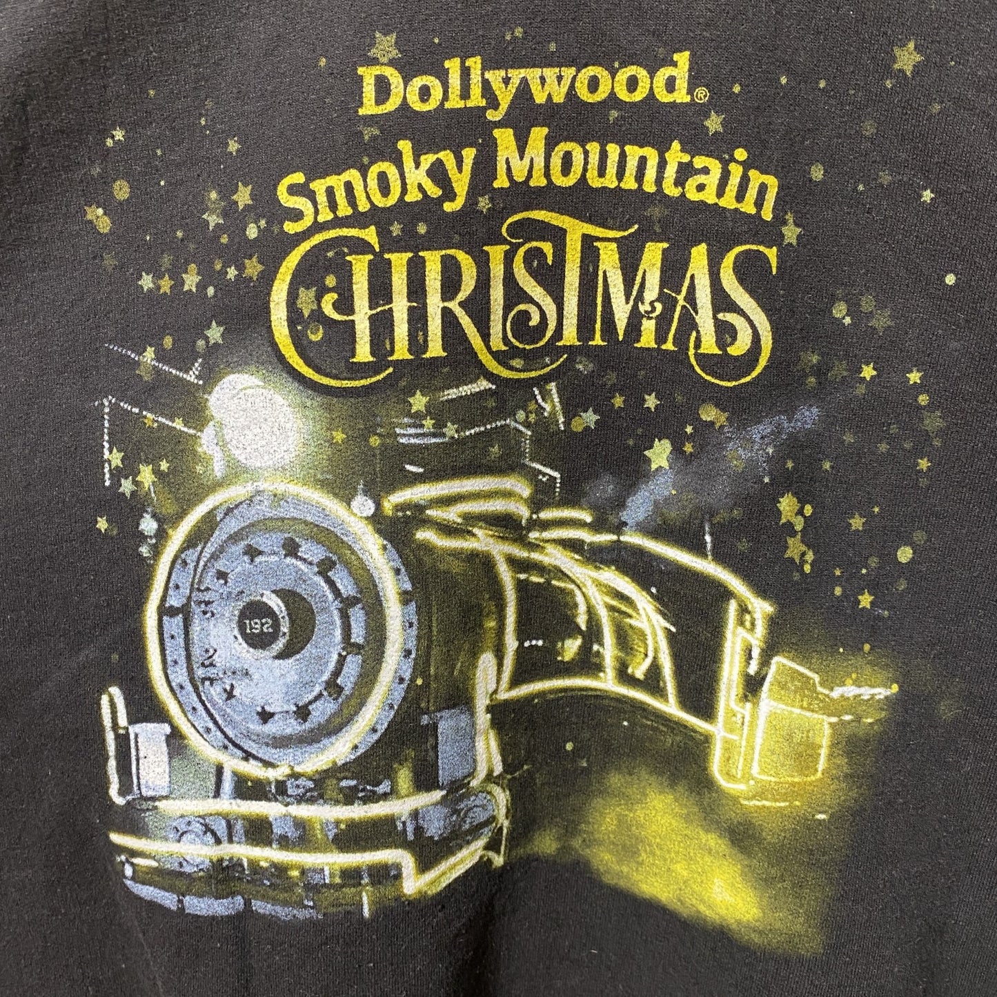 古着 used　GILDAN ギルダン　Dollywood Smoky Mountain　長袖プリントスウェット　トレーナー　黒