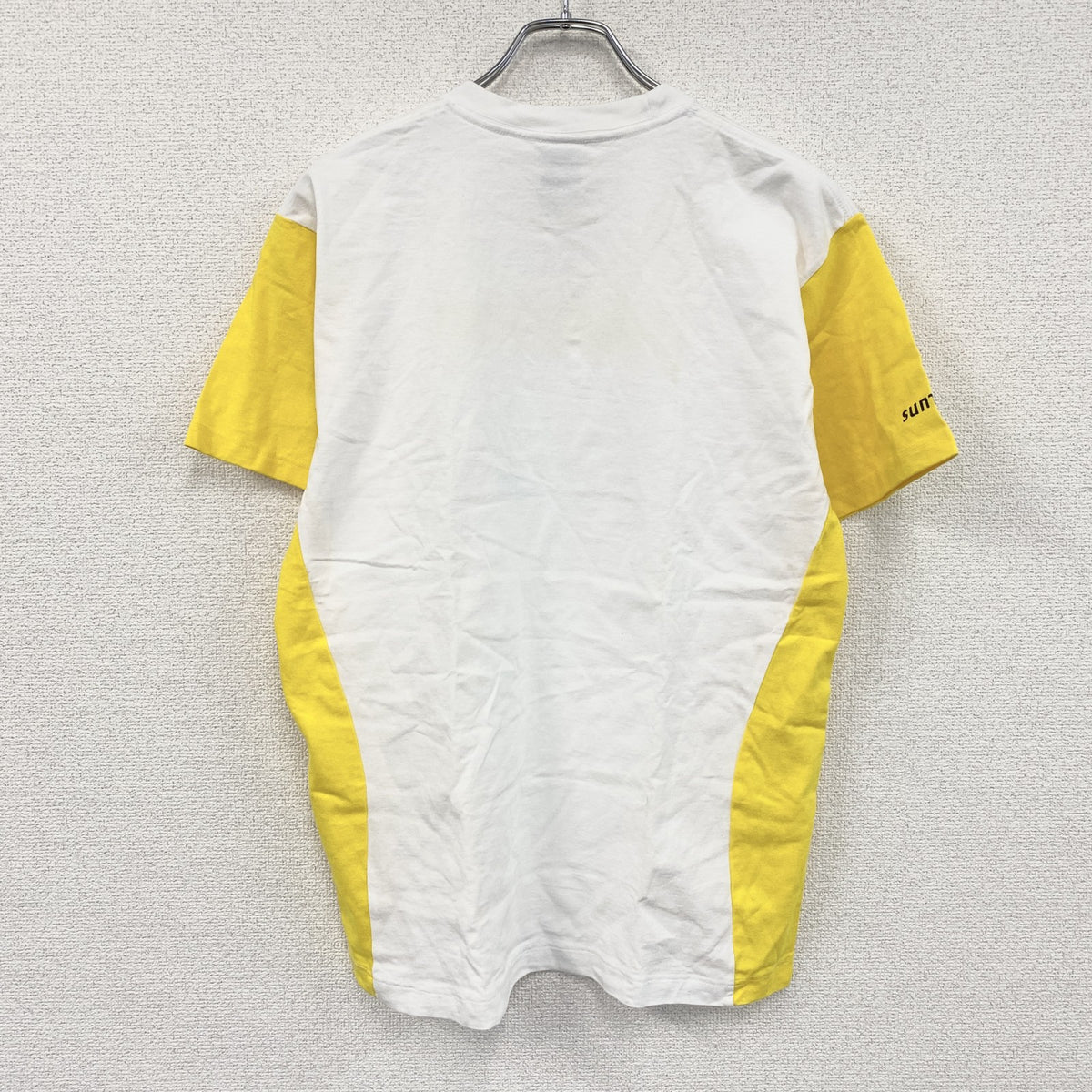 00s　QUALISMA　SONY　ソニー　SUNTORY　サントリー　半袖Tシャツ　ホワイト　イエロー　Lサイズ　　古着