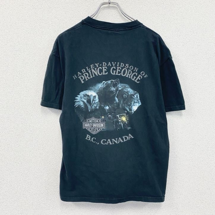 HARLEY DAVIDSON　ハーレーダビッドソン　半袖プリントTシャツ　黒　ブラック　Lサイズ