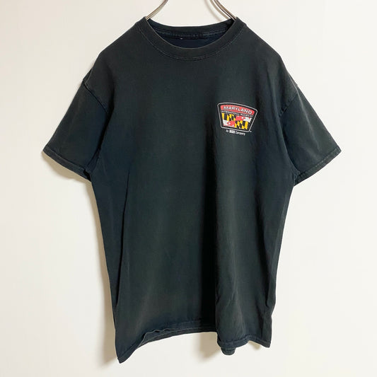 古着 used　半袖ワンポイントTシャツ　バックプリント　クルーネック　MARYLAND　メリーランド州　黒　ブラック　春夏服