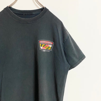 古着 used　半袖ワンポイントTシャツ　バックプリント　クルーネック　MARYLAND　メリーランド州　黒　ブラック　春夏服